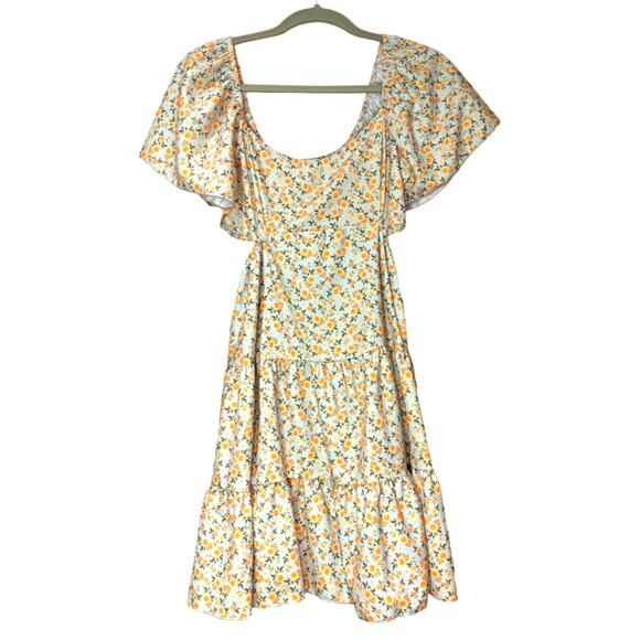 Women's NWT Altar'd State Floral Boho Mini Dress Side Cut-Outs, Size Small - Picture 1 of 4
